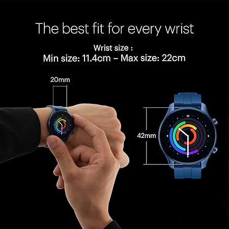 noise evolve 2 play amoled display smart watch with fast charging, always on display, 50 sports modes, hindi language support, noise health suite (electric blue)