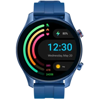noise evolve 2 play amoled display smart watch with fast charging, always on display, 50 sports modes, hindi language support, noise health suite (electric blue)
