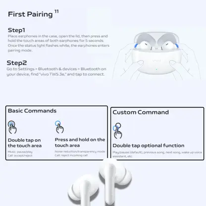 vivo tws 3e buds up to 30db active noise cancellation |up to 42 hrs battery life bluetooth (dark indigo, true wireless)